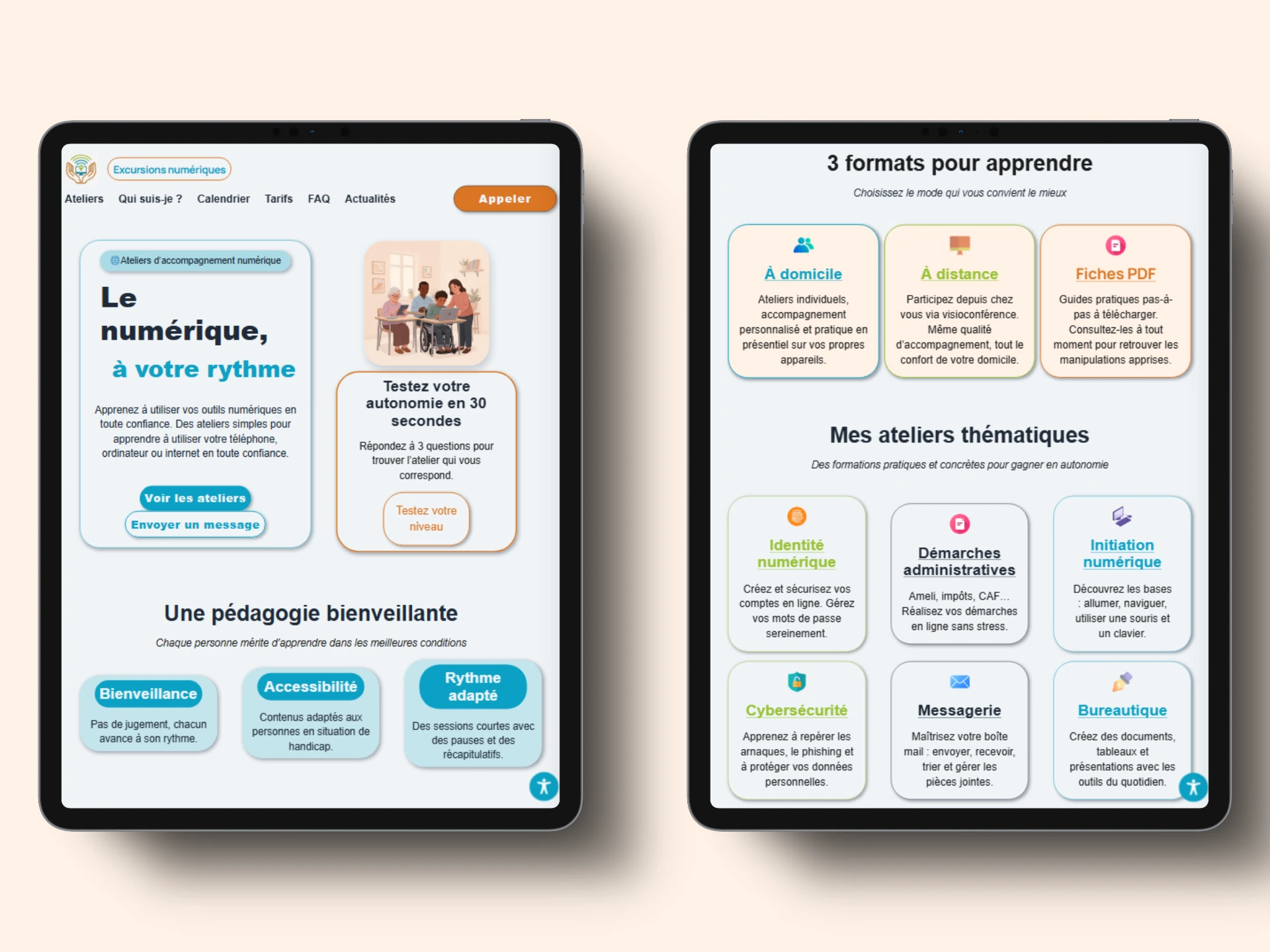Mockup portfolio Studio JR - Site Excursions Numériques sur iPad